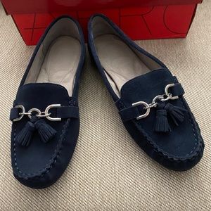 Aerosoles Leather Loafers 9M Navy